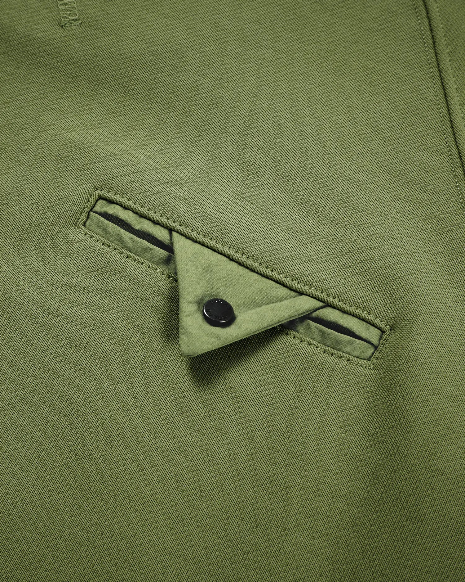 Women's Mixed Fabric Crew Sweatshirt in Military Green 04 #military-green