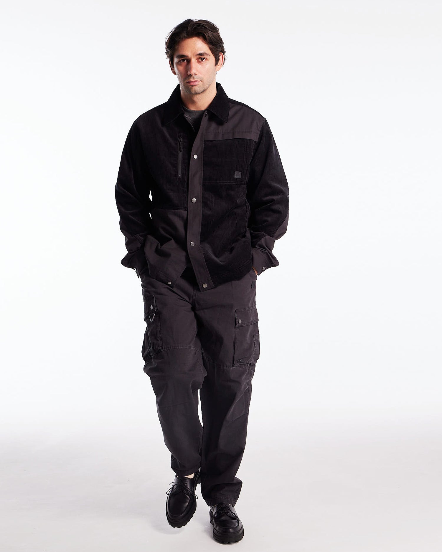 Men's Durable Mix Fabric Chore Jacket