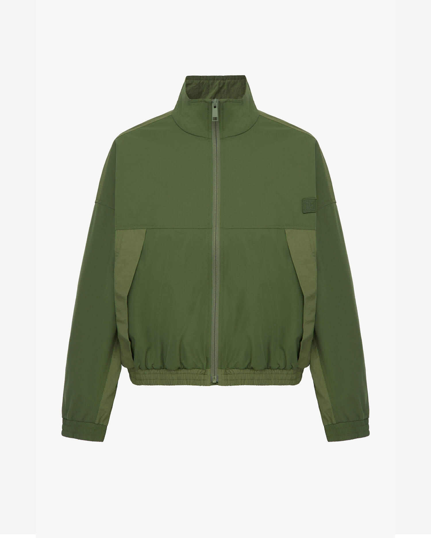 Women's Cropped Track Jacket in Military Green 01 #military-green