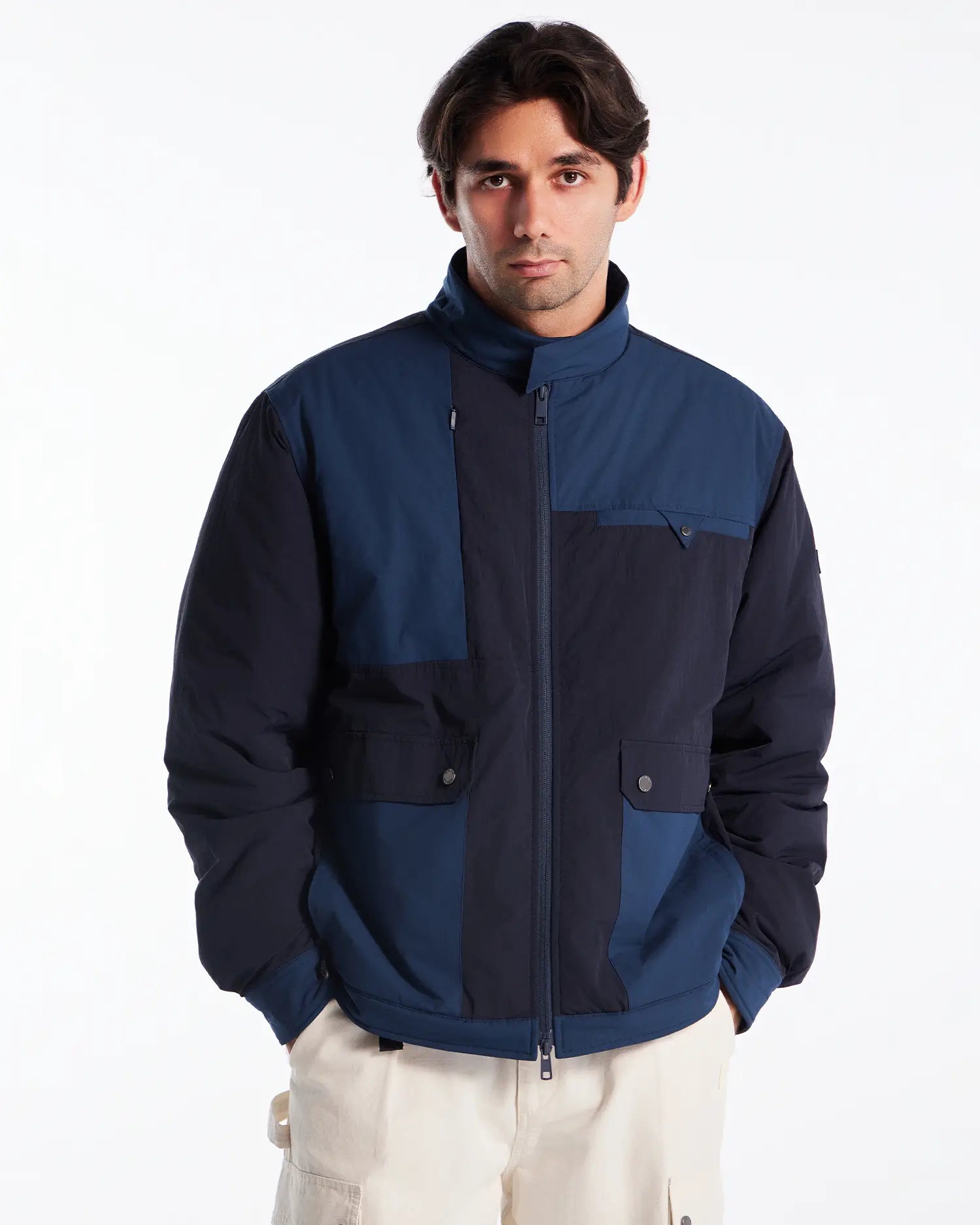Gepolsterte Crew-Jacke aus Mischgewebe für Herren