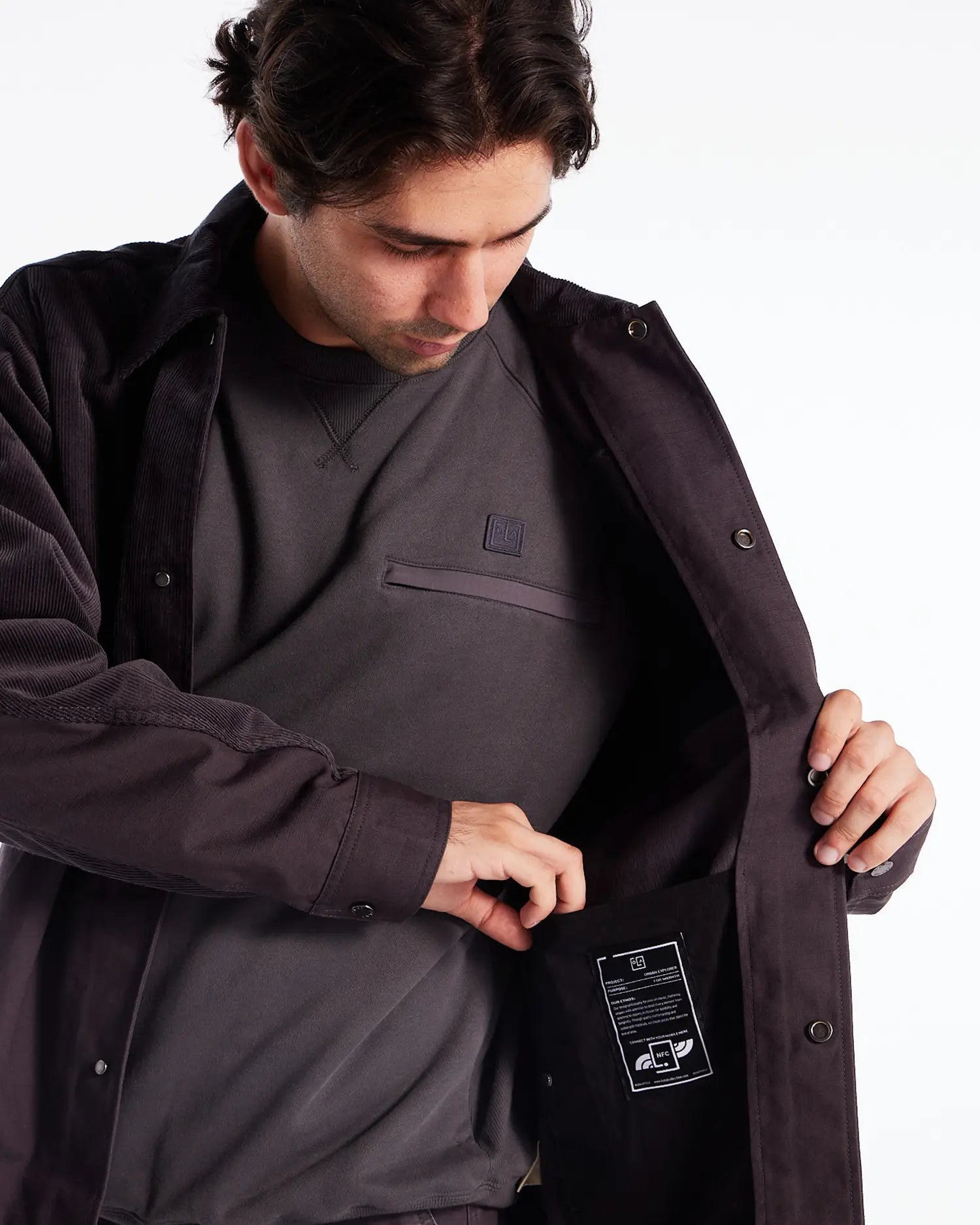 Men's Durable Mix Fabric Chore Jacket