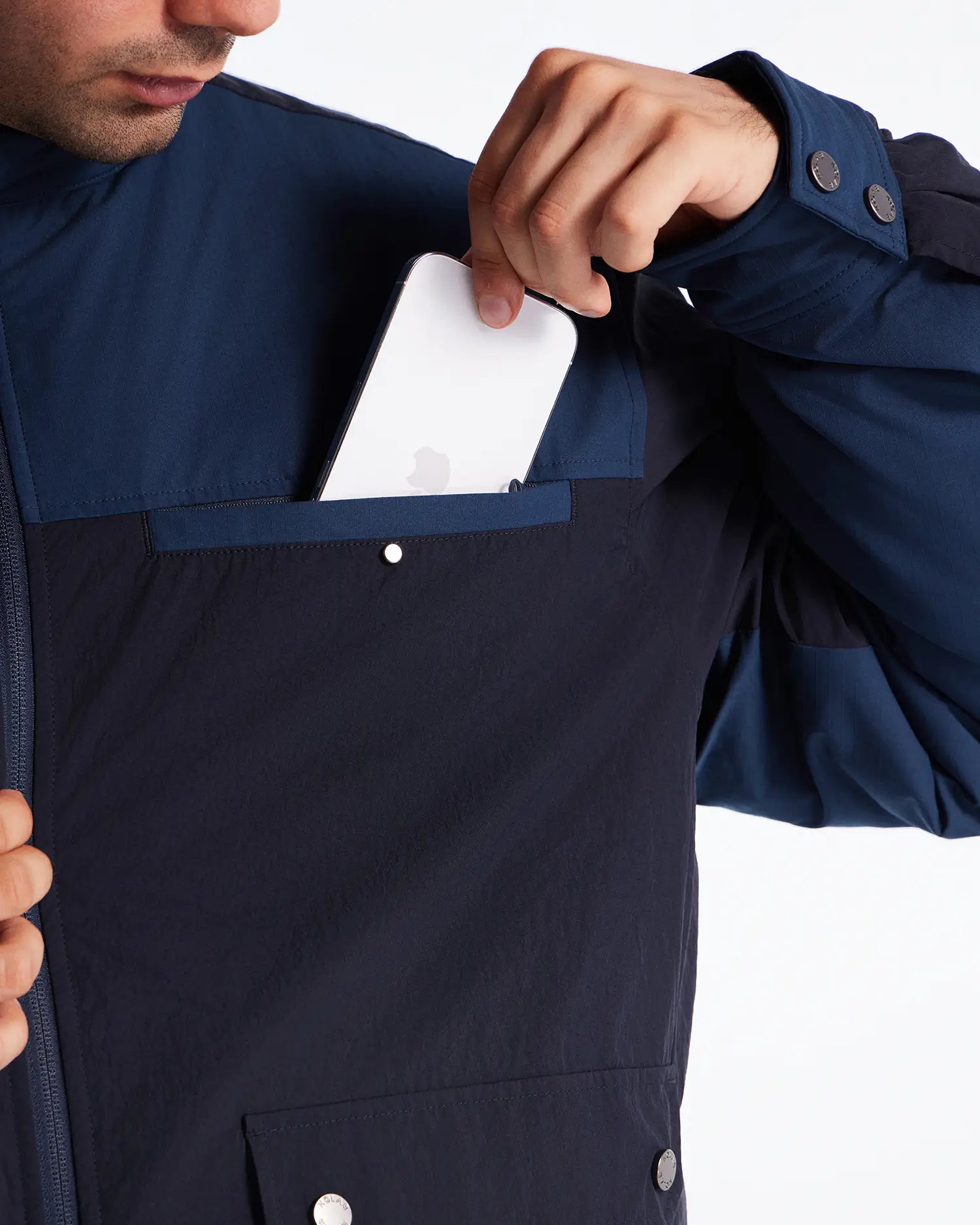 Gepolsterte Crew-Jacke aus Mischgewebe für Herren