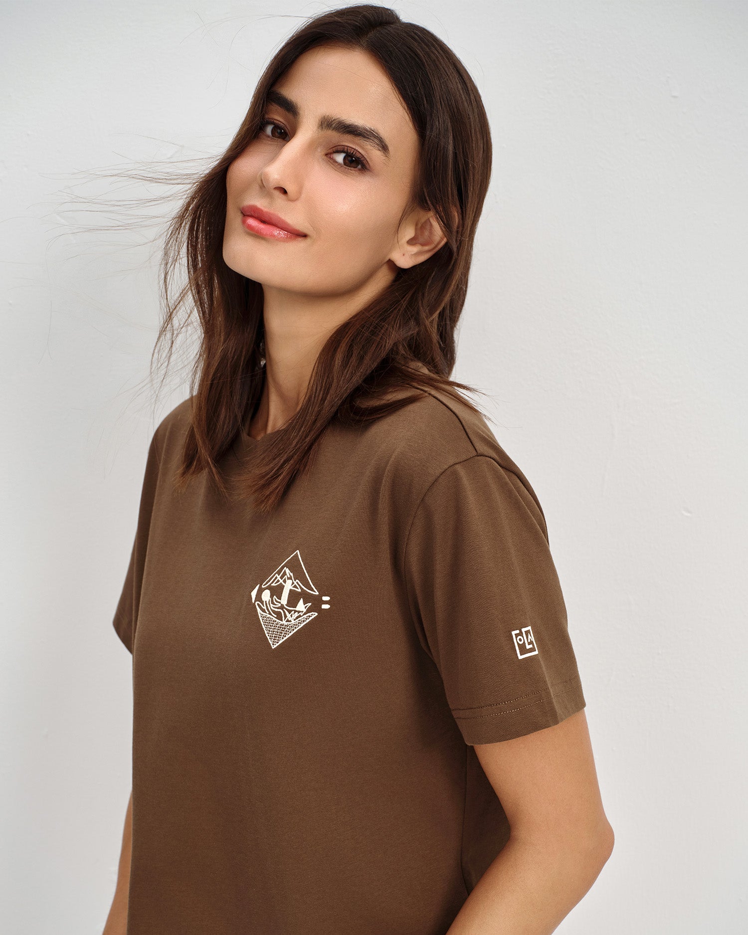 T-Shirt mit gesticktem Wappen für Damen