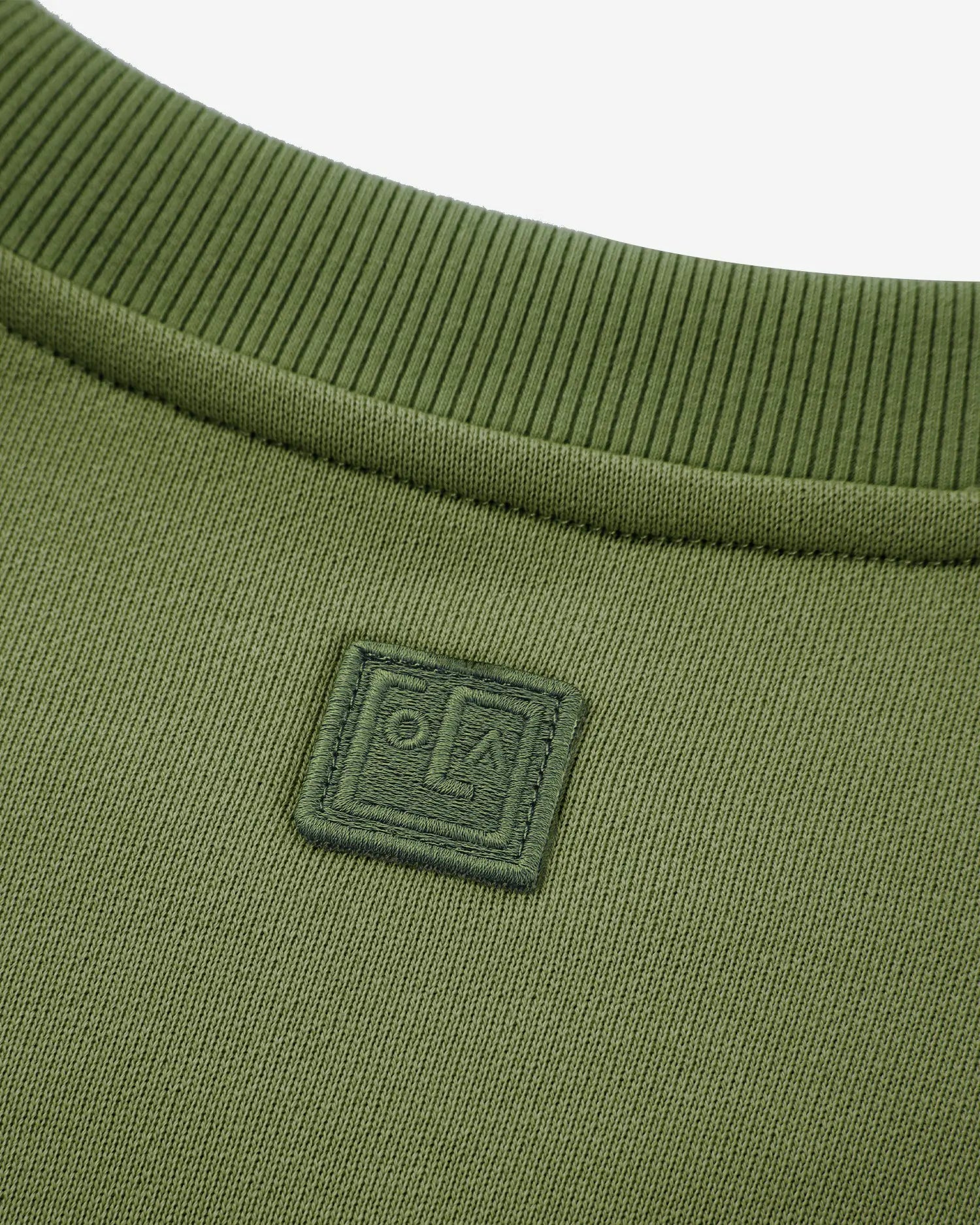 Women's Mixed Fabric Crew Sweatshirt in Military Green 09 #military-green