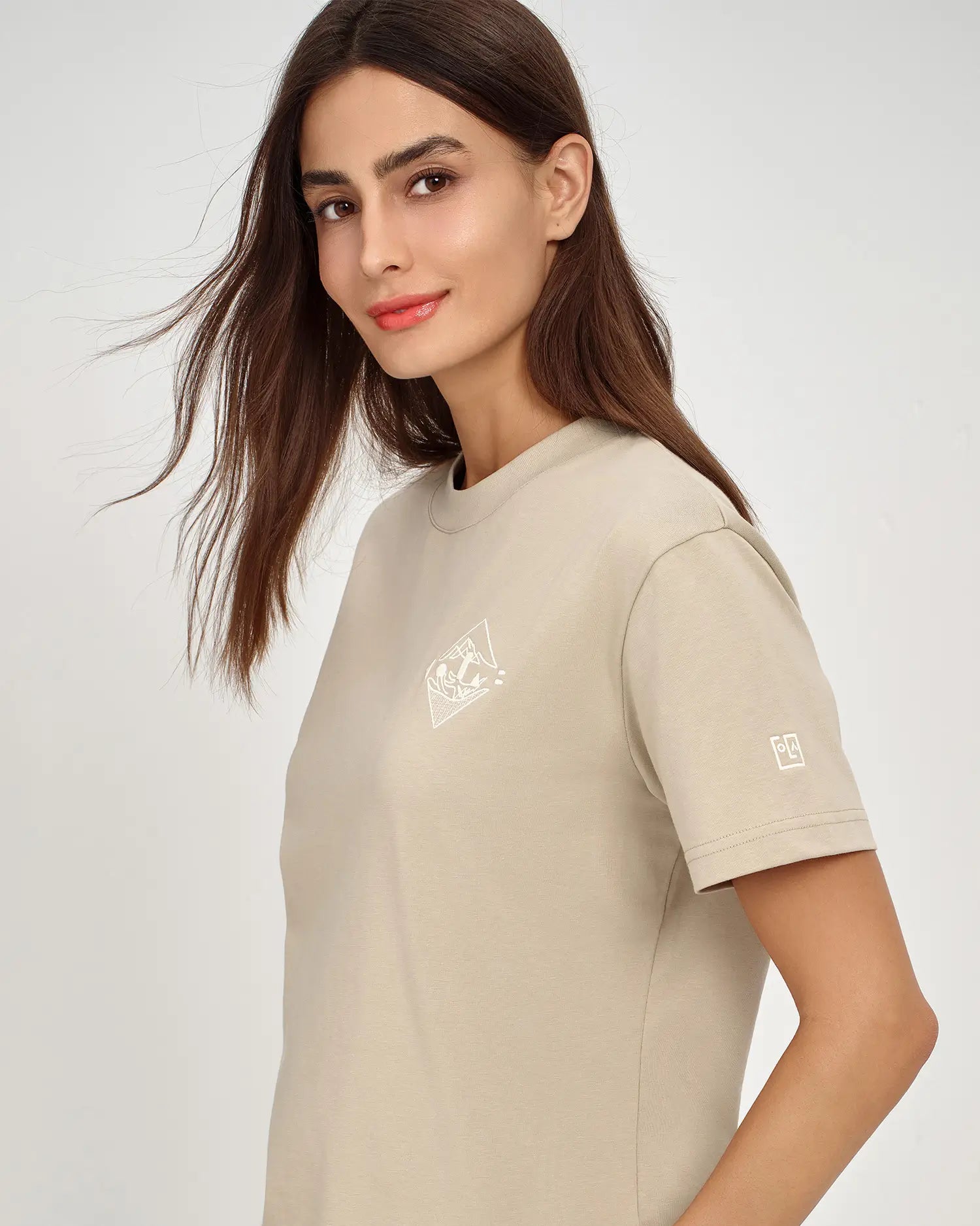 T-Shirt mit gesticktem Wappen für Damen