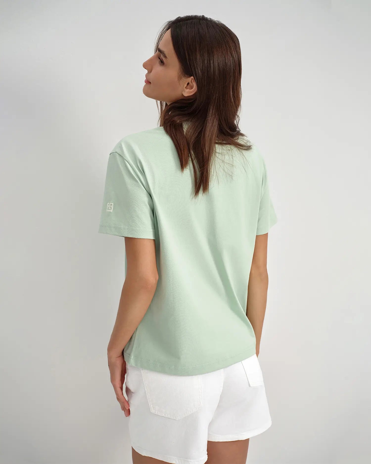 T-Shirt mit gesticktem Wappen für Damen