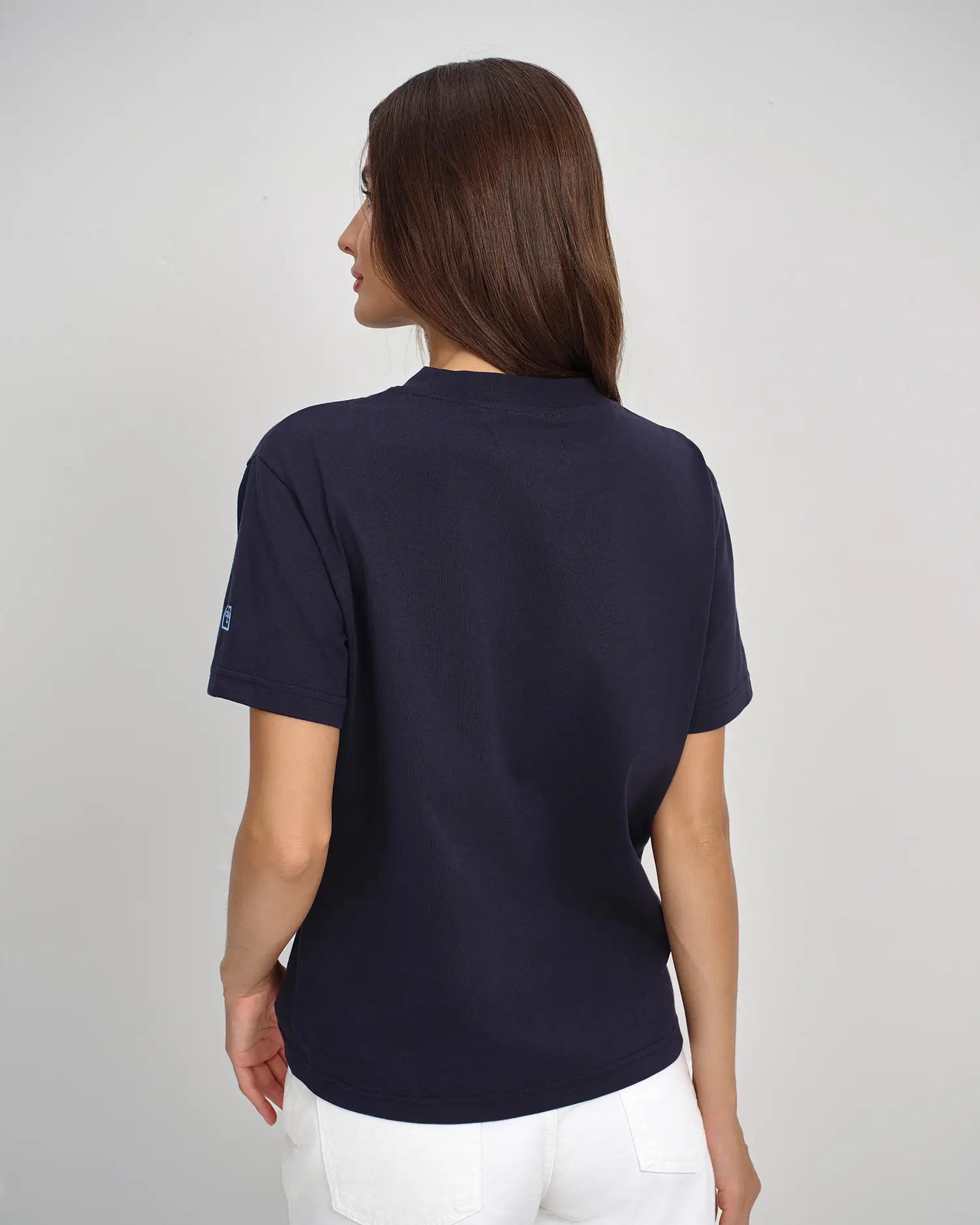 T-Shirt mit gesticktem Wappen für Damen
