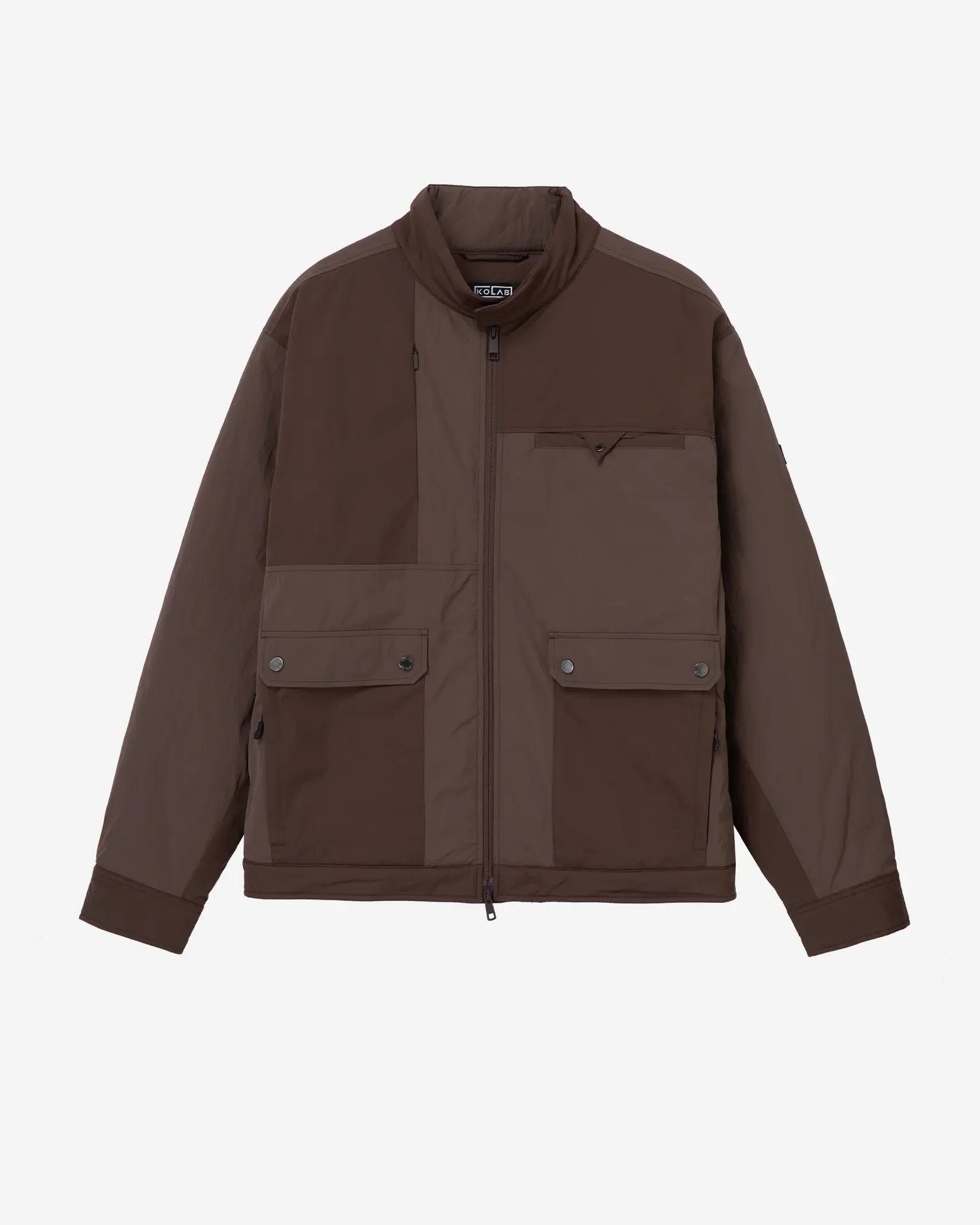 Men's Mix Fabric Padded Crew Jacket
