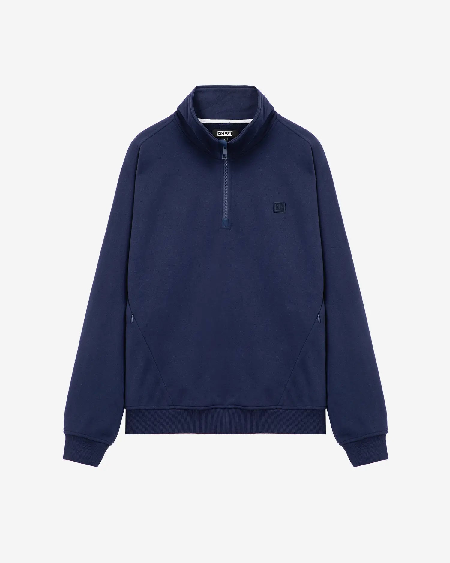 Shop Halfzip Sweatshirt with Pockets In Dark Blue | KOLAB Shop Halfzip Sweatshirt with Pockets In Dark Blue | KOLAB