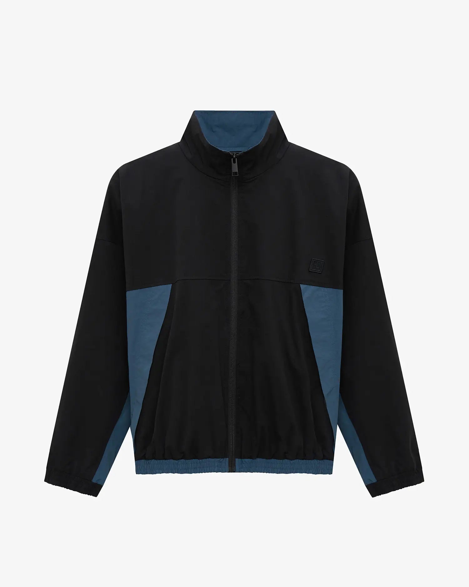 Women's Cropped Track Jacket in Blue & Black 01 #blue-black