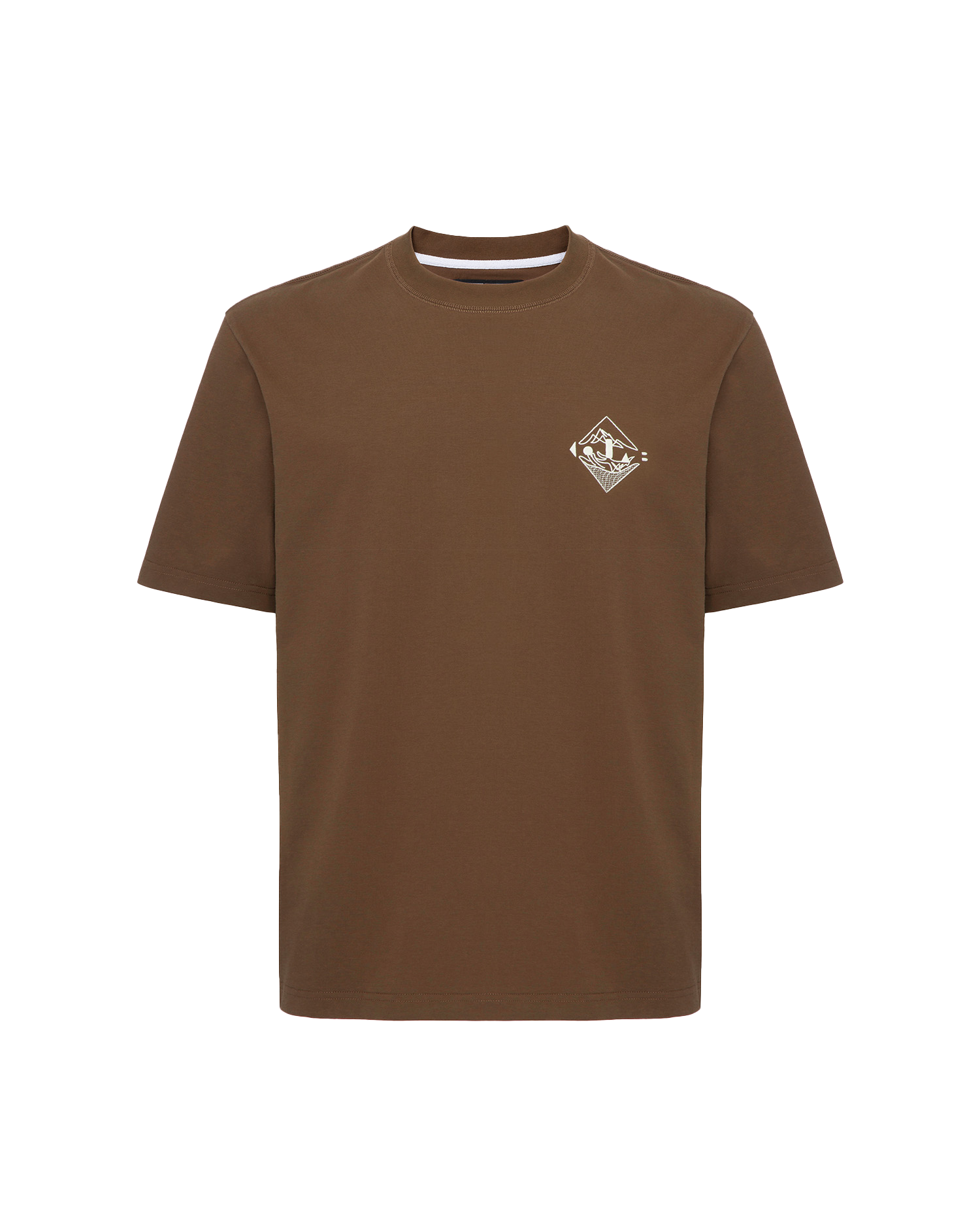 ★COMPAKT RECORD BAR★ KRB Crest TWII Tshirt Beige Shop Men's Embroidered Crest Tee In Brown | KOLAB