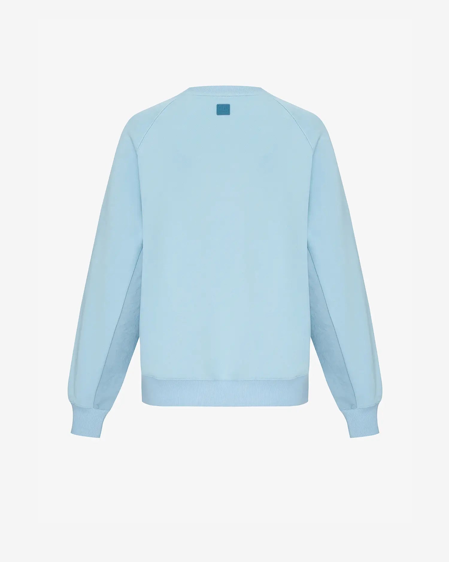 Women's Mixed Fabric Crew Sweatshirt in Light Blue 02 #light-blue