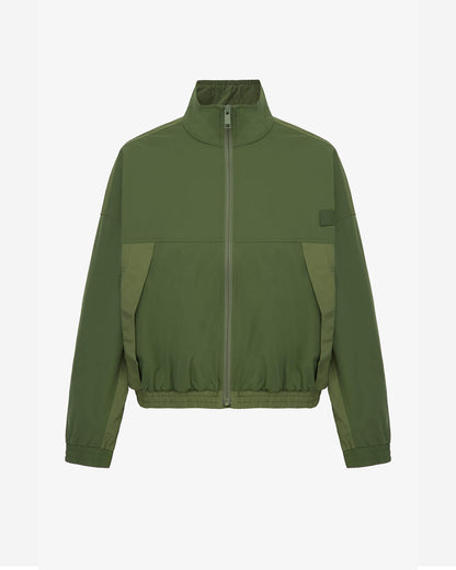 Women's Cropped Track Jacket in Military Green 01 #military-green