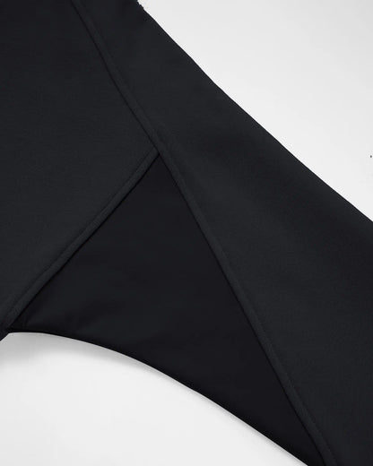 Women's Mixed Fabric Halfzip in Charcoal 04 #charcoal