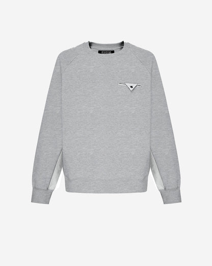 Men's Mixed Fabric Crew Sweatshirt in Gray 01 #gray