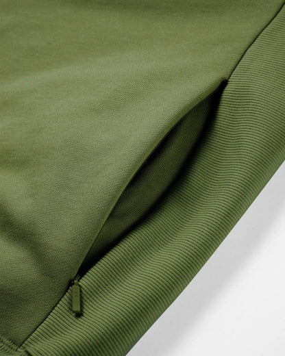 Men's Mixed Fabric Crew Sweatshirt in Military Green 10 #military-green