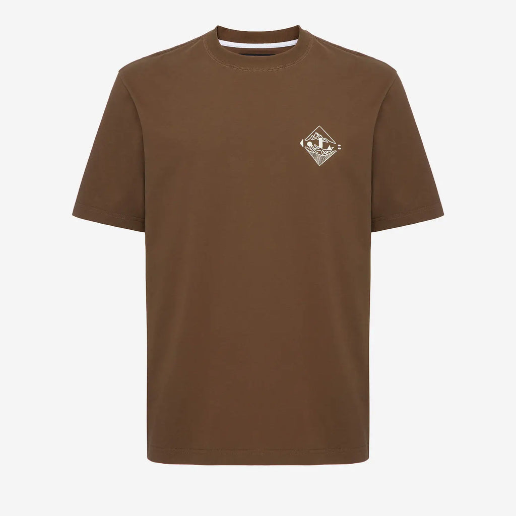 Shop Men's Embroidered Crest Tee In Brown | KOLAB