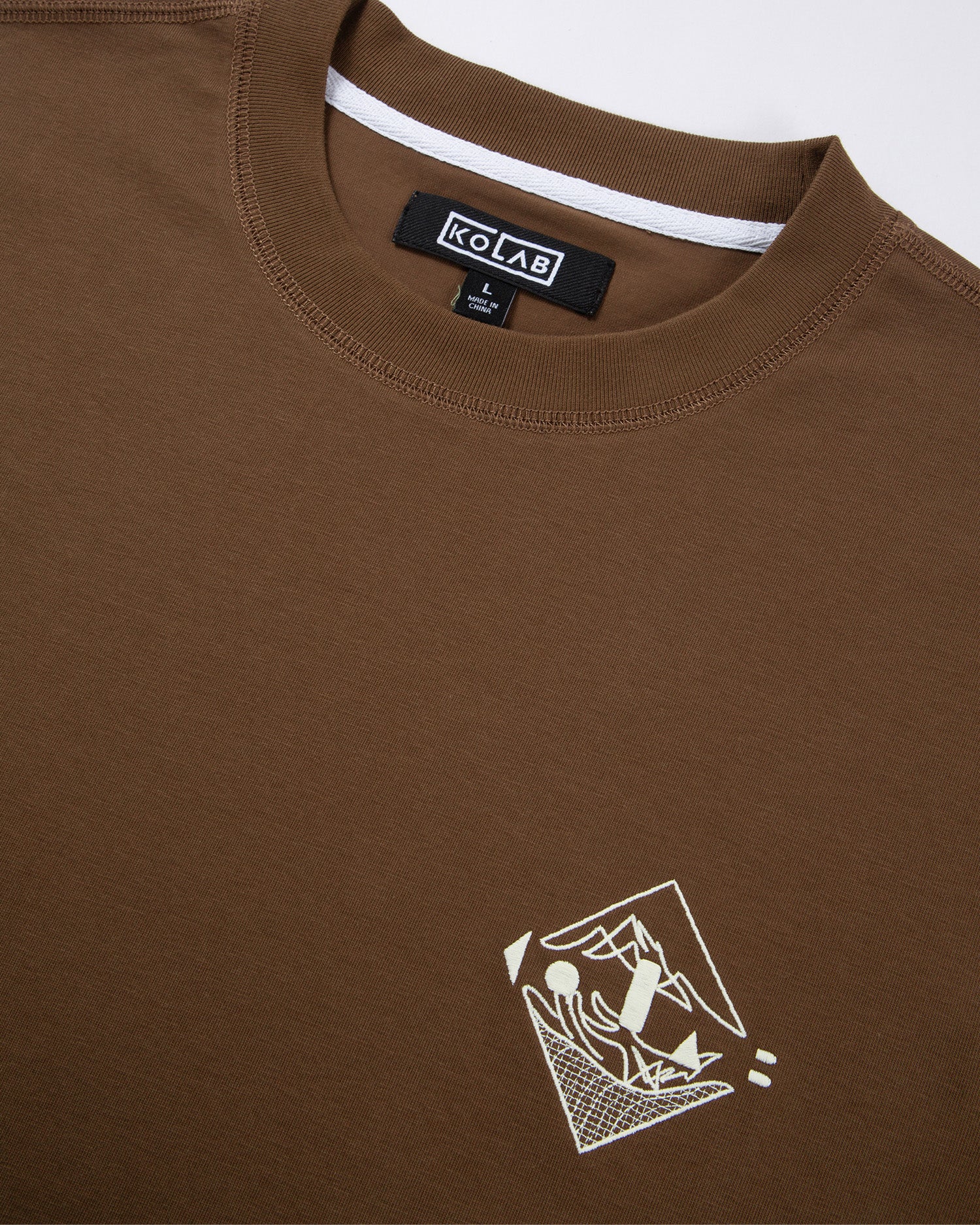 Shop Men's Embroidered Crest Tee In Brown | KOLAB
