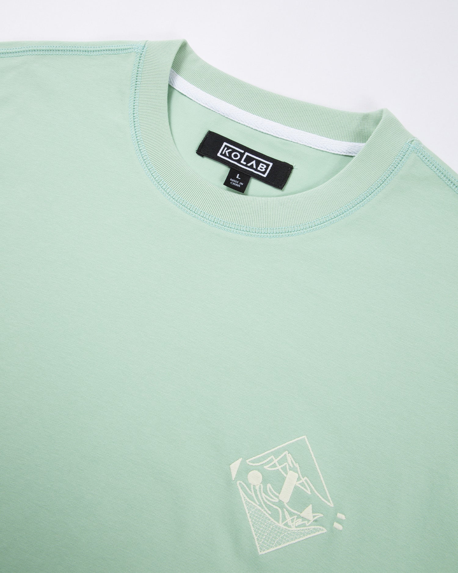 Shop Men's Embroidered Crest Tee In Mint Green | KOLAB