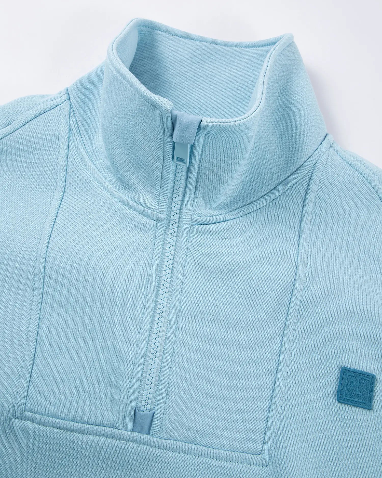 Men's Mixed Fabric Halfzip in Light Blue 03 #light-blue