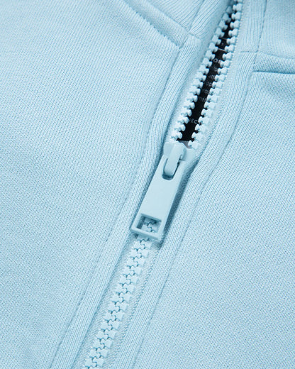Women's Mixed Fabric Halfzip in Light Blue 04 #light-blue