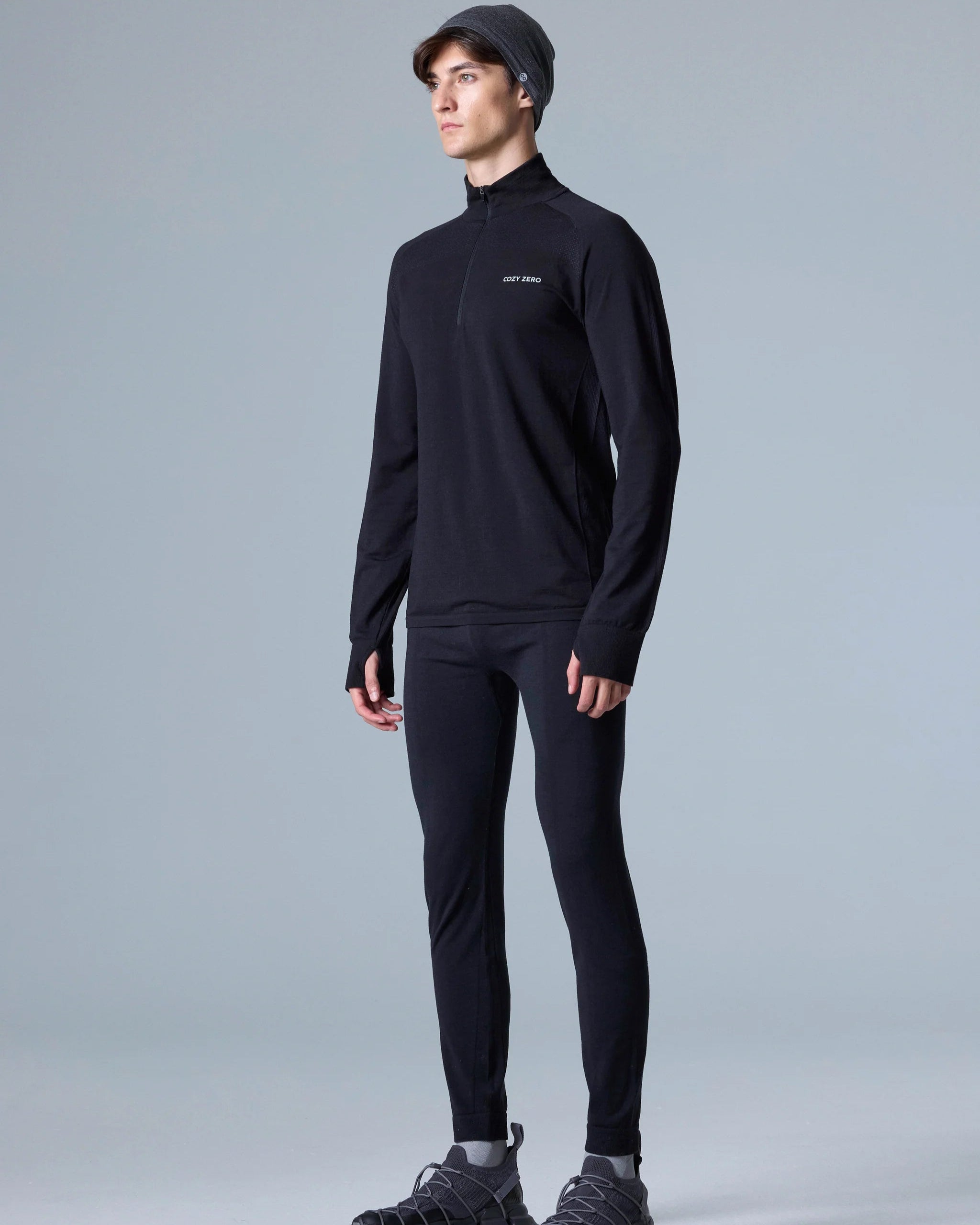 Maglia a maniche lunghe con mezza zip Tech Merino Classic Fit da uomo