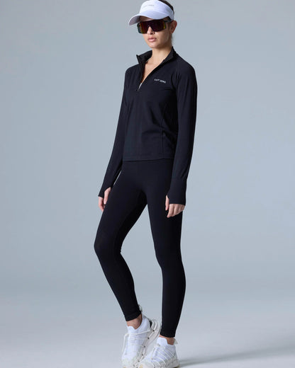 Maglia a maniche lunghe con mezza zip Tech Merino Classic Fit da donna