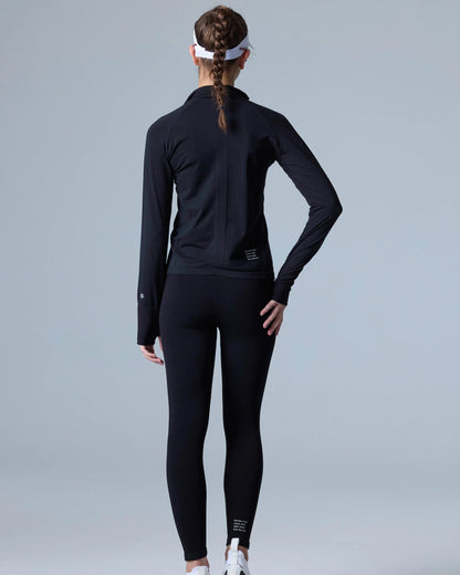 Maglia a maniche lunghe con mezza zip Tech Merino Classic Fit da donna