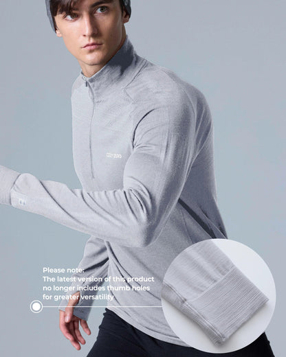 Maglia a maniche lunghe con mezza zip Tech Merino Classic Fit da uomo