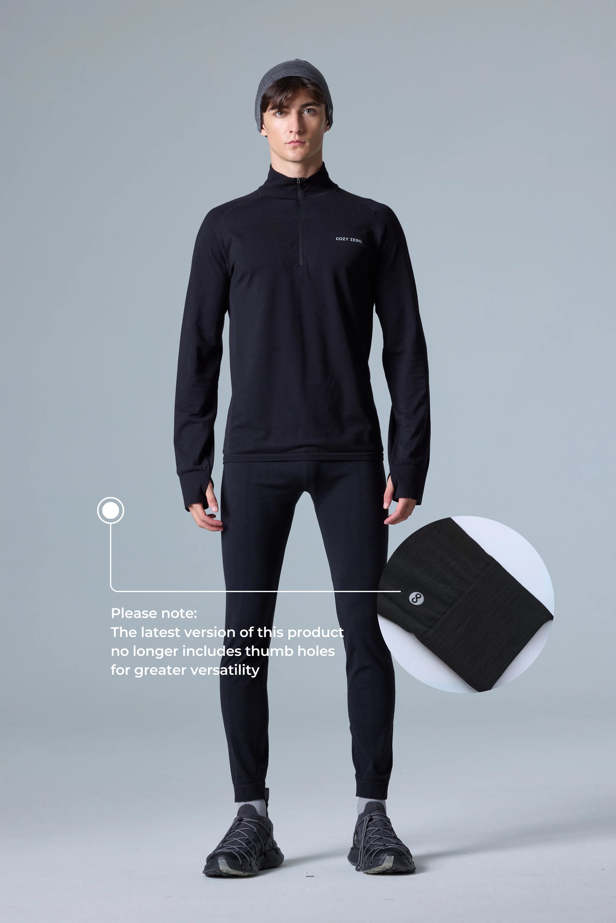 Maglia a maniche lunghe con mezza zip Tech Merino Classic Fit da uomo